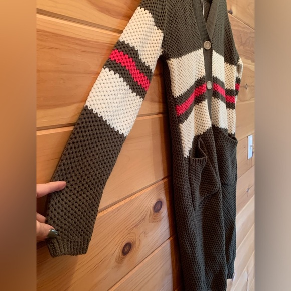 Jessica Simpson Marina Varsity cardigan duster nwt women’s size small. - Picture 5 of 10